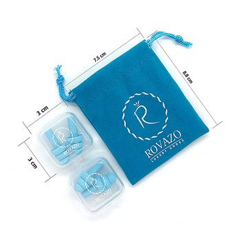 矽膠防水螺旋耳塞-2對4入透明塑料盒絨布束口袋包裝_2